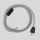 Creative Cables textil lámpakábel Lámpa kábelkészlet szürke lenvászon kábellel, 6 láb
