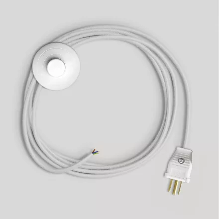 Creative Cables textil lámpakábel Kábelkészlet fehér pamut kábellel 10 ft