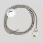 Creative Cables textil lámpakábel Kábelkészlet lámpához, galambszürke pamut kábellel, 10 láb