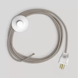   Creative Cables textil lámpakábel Kábelkészlet lámpához, galambszürke pamut kábellel, 10 láb