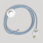 Creative Cables textil lámpakábel Kábelkészlet lámpához, kék Steward pamut kábellel, 10 láb
