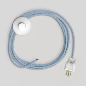   Creative Cables textil lámpakábel Kábelkészlet lámpához, kék Steward pamut kábellel, 10 láb