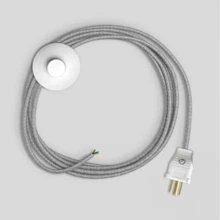 Creative Cables textil lámpakábel Lámpa kábelszett szürke lenvászon kábellel, 10 láb