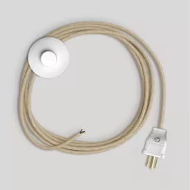   Creative Cables textil lámpakábel Kábelkészlet lámpához, semleges juta kábellel, 10 ft