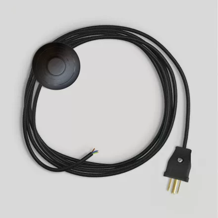 Creative Cables lámpakábel Kábelkészlet lámpához, fekete kábellel, 3 méter
