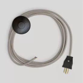   Creative Cables textil lámpakábel Kábelkészlet lámpához, galambszürke pamut kábellel, 10 láb