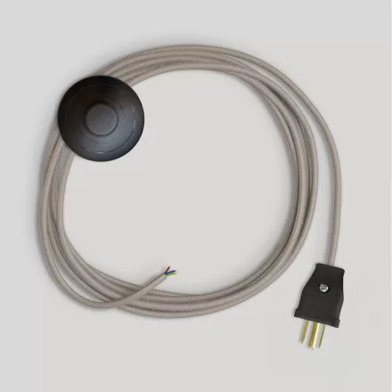 Creative Cables textil lámpakábel Kábelkészlet lámpához, galambszürke pamut kábellel, 10 láb