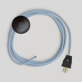   Creative Cables textil lámpakábel Kábelkészlet lámpához, kék Steward pamut kábellel, 10 láb