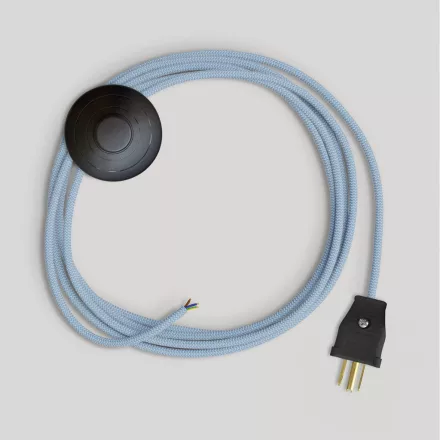 Creative Cables textil lámpakábel Kábelkészlet lámpához, kék Steward pamut kábellel, 10 láb