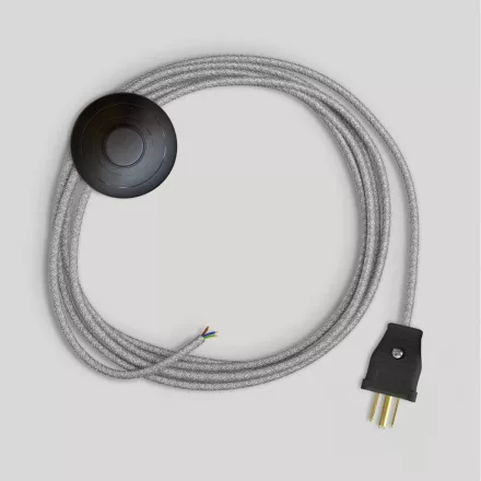 Creative Cables textil lámpakábel Lámpa kábelszett szürke lenvászon kábellel, 10 láb