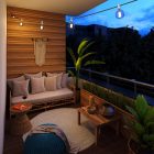 Elektromos kábel String Lights számára, műselyem szövet borítású, szürke CM03