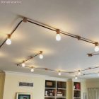 Elektromos kábel String Lights számára, műselyem szövettel, fekete CM04