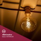 Elektromos kábel String Lights számára, műselyemszövet ZigZag Black-Whiskey CZ22 borítással