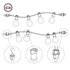 Elektromos kábel String Lights Vertigo-hoz, Black Mélange Cotton ECC37 anyaggal bevonva