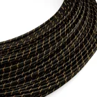 Creative Cables textil lámpakábel Extra alacsony feszültségű tápkábel, selyemhatású anyaggal bevonva, Vertigo Black and fekete