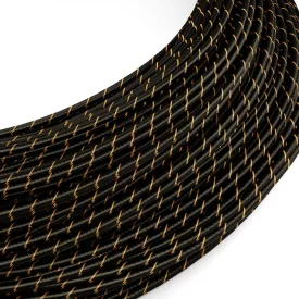   Creative Cables textil lámpakábel Extra alacsony feszültségű tápkábel, selyemhatású anyaggal bevonva, Vertigo Black and fekete