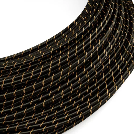 Creative Cables textil lámpakábel Extra alacsony feszültségű tápkábel, selyemhatású anyaggal bevonva, Vertigo Black and fekete