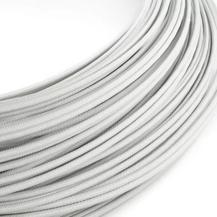 Creative Cables textil lámpakábel Extra alacsony feszültségű tápkábel, selyemhatású anyaggal bevonva, fehér RM01