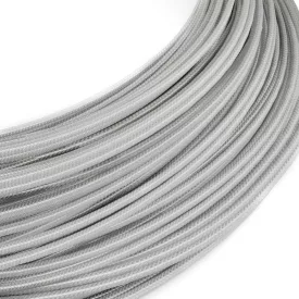  Creative Cables textil lámpakábel Extra alacsony feszültségű tápkábel, selyemhatású anyaggal bevonva, ezüst RM02