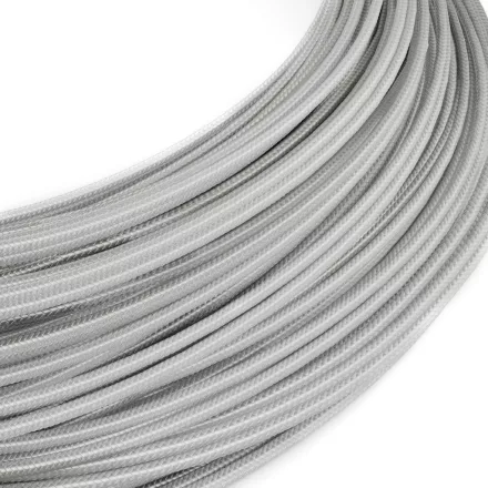 Creative Cables textil lámpakábel Extra alacsony feszültségű tápkábel, selyemhatású anyaggal bevonva, ezüst RM02
