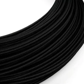   Creative Cables textil lámpakábel Extra alacsony feszültségű tápkábel, selyemhatású anyaggal bevonva, fekete RM04