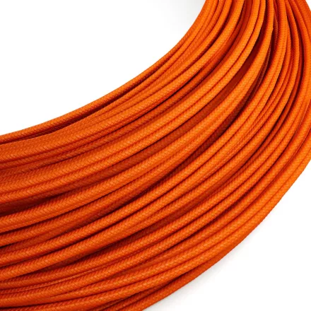 Creative Cables textil lámpakábel Extra alacsony feszültségű tápkábel, selyemhatású anyaggal bevonva, narancssárga RM15