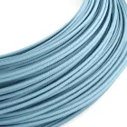 Creative Cables textil lámpakábel Extra alacsony feszültségű tápkábel, selyemhatású anyaggal bevonva, világoskék RM17