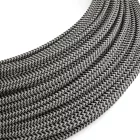 Creative Cables textil lámpakábel Extra alacsony feszültségű tápkábel, selyemhatású anyaggal bevonva, fekete-fehér cikk-cakk mintás
