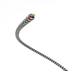 Creative Cables textil lámpakábel Extra alacsony feszültségű tápkábel, selyemhatású anyaggal bevonva, fekete-fehér cikk-cakk mintás