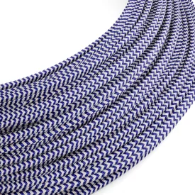   Creative Cables textil lámpakábel Extra alacsony feszültségű tápkábel, selyemhatású anyaggal bevonva, cikcakkos fehér és