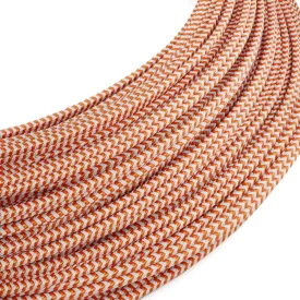   Creative Cables textil lámpakábel Extra alacsony feszültségű tápkábel, selyemhatású anyaggal bevont, ZigZag fehér és