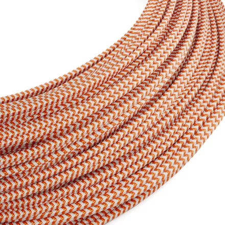 Creative Cables textil lámpakábel Extra alacsony feszültségű tápkábel, selyemhatású anyaggal bevont, ZigZag fehér és