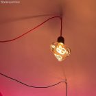 Kerek elektromos kábel RC35 Fire Red pamut egyszínű szövettel borítva