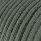 Kerek elektromos kábel RC63 zöldszürke pamut egyszínű anyaggal bevonva