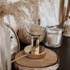 Kerek elektromos kábel ókori rózsaszín cikcakk pamuttal és természetes vászonnal RD71