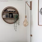 Kerek elektromos kábel antracit ZigZag Cotton és Natural Linen RD74 bevonattal