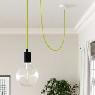 Kerek elektromos kábel RF10 Fluo Yellow műselyem egyszínű szövettel borítva