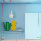 Kerek elektromos kábel Rayon egyszínű RF15 Fluo Orange anyaggal borított