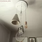 Kerek elektromos kábel Rayon egyszínű RM30 szövettel borított világos kékszürke