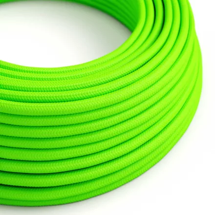Creative Cables lámpakábel Kerek elektromos kábel RF06 Zöld Fluo Rayon