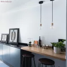 Kerek elektromos kábel RC04 fekete pamut egyszínű anyaggal bevonva