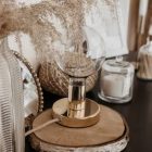 Kerek elektromos kábel ókori rózsaszín cikcakk pamuttal és természetes vászonnal RD71