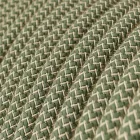Kerek elektromos kábel Green Thyme ZigZag Cotton és Natural Linen RD72 bevonattal