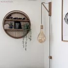 Kerek elektromos kábel antracit ZigZag Cotton és Natural Linen RD74 bevonattal