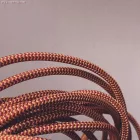 Kerek, műselyemborítású elektromos kábel - ZigZag Gold és Burgundy RZ23