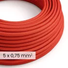 Creative Cables textil lámpakábel DALI textil elektromos kábel 5x0,75 mm² tűzpiros színben – Rugalmas