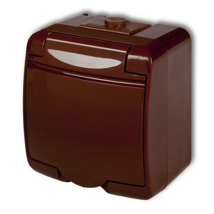 Gao design lámpa Aquastar földelt csf. dugaszolóaljzat, 1-es, barna IP54 22141B