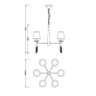 Mantra TIFFANY Dekoratív beltéri függőlámpa 3871 IP20 bronz Ø66cm mag 160cm