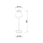 Mantra állólámpa K3 7116 kültéri állólámpa fehér led tölthető akkuval LED IP54 matt fehér Ø11cm mag 38cm