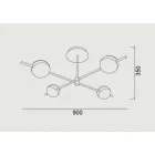 Mantra mennyezeti lámpa CUBA dekoratív beltéri mennyezeti lámpa LED 7162 LED IP20 fekete Ø93.5cm mag 41cm